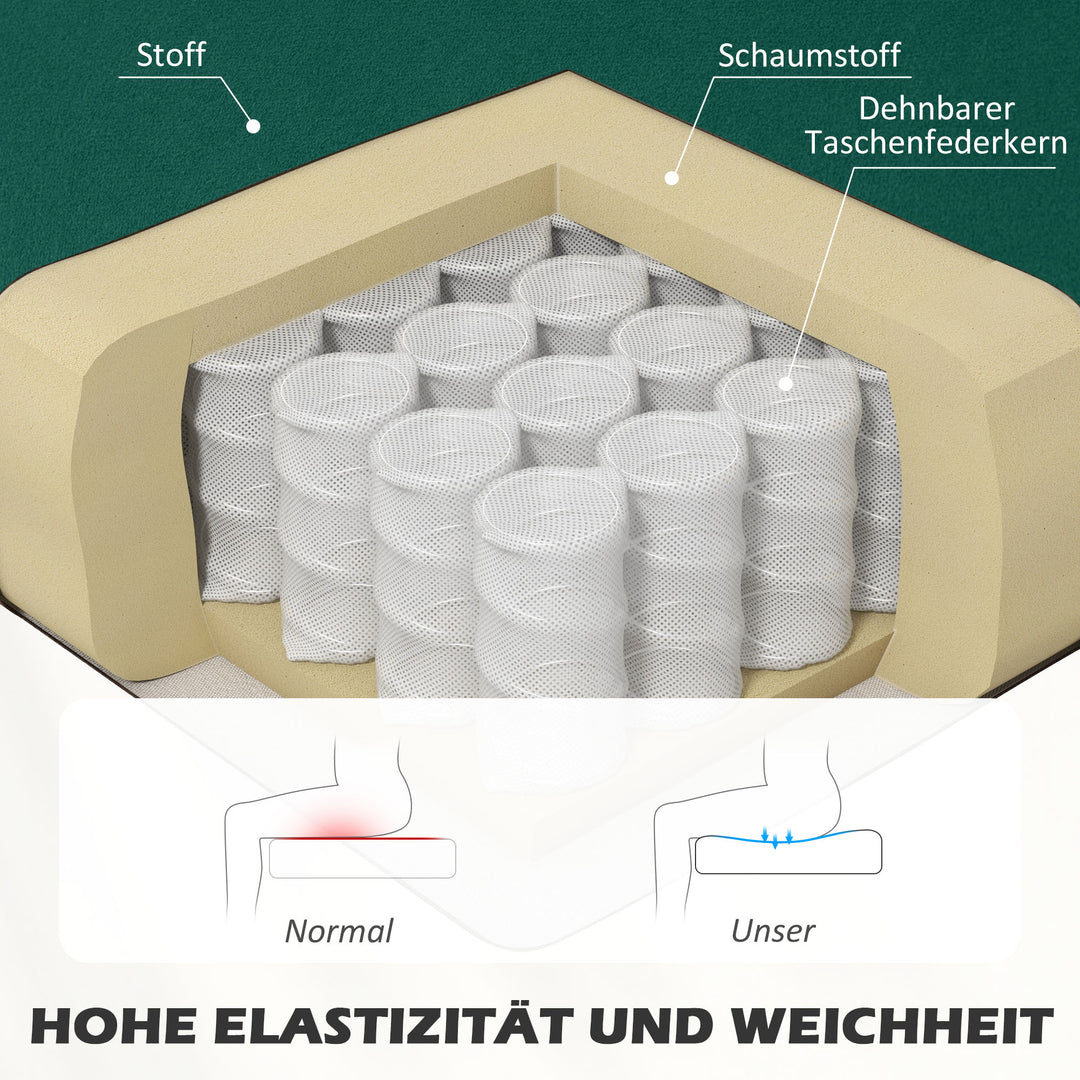 2-Personers stofsofa polstret sofa dobbeltsofa siddemøbler loungesofa træ fløjlsagtig polyesterskum mørkegrøn 117 x 56,5 x 77 cm