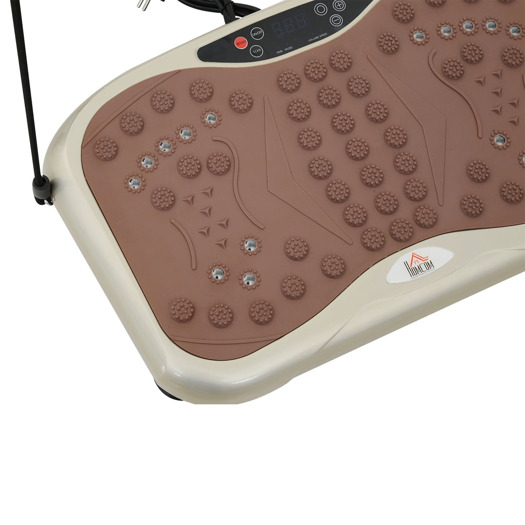 Vibrationsplade vibrationstræner vibrationsapparat fitnesstræner led-display usb-højttaler træningsbånd fjernbetjening