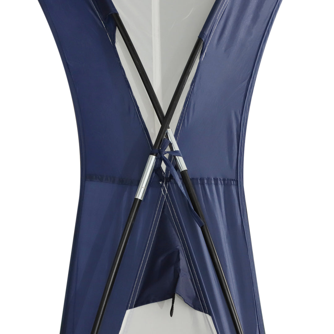 Kuppeltelt til 6-8 personer, pavillon, beskyttelse mod sol og støvregn, 3,5 x 3,5 x 2,22 m, cremehvid