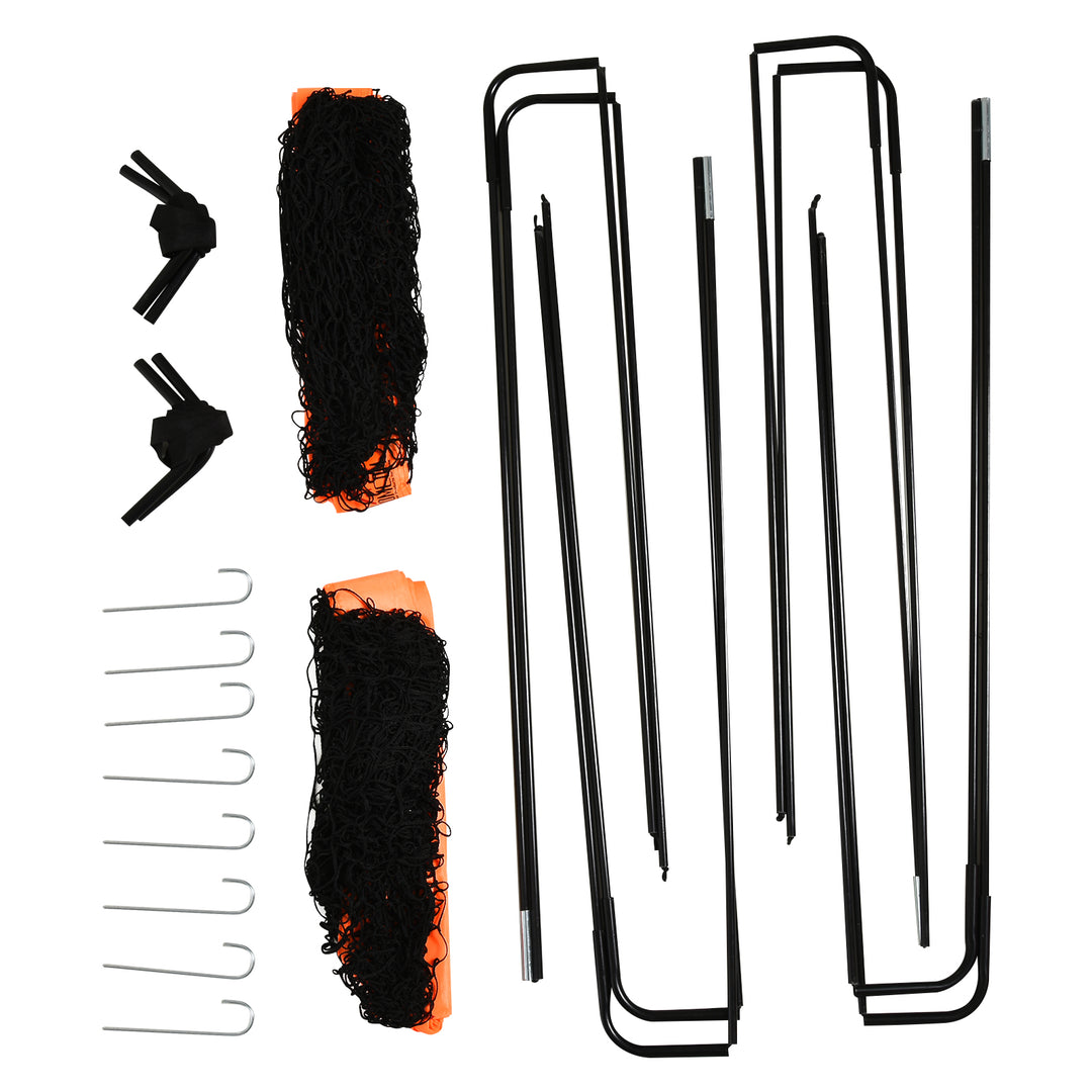 Fodboldmålsæt, letvægts, nem samling, bæretaske, stålrør, 183x90x90 cm, orange