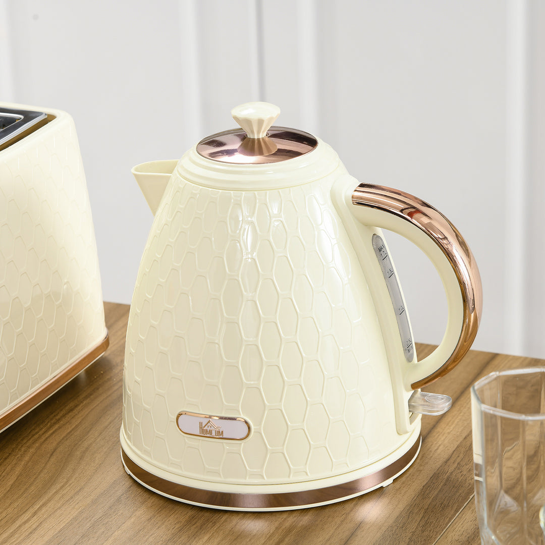 Elkedel, 2200W, vindue, filter, hurtig kogning, beige