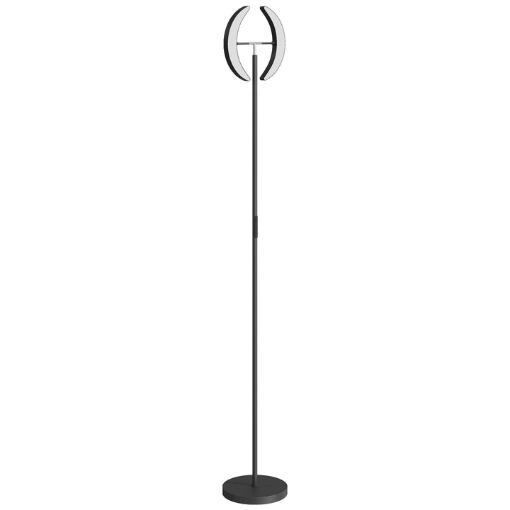 RGB-gulvlampe, dæmpbar lampe med flerfarvede lysmuligheder, drejelig, sort