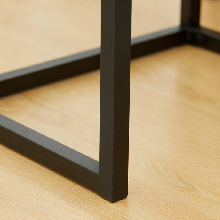 Konsolbord i industrielt design, sidebord, skænk, 1 skab, brun + sort