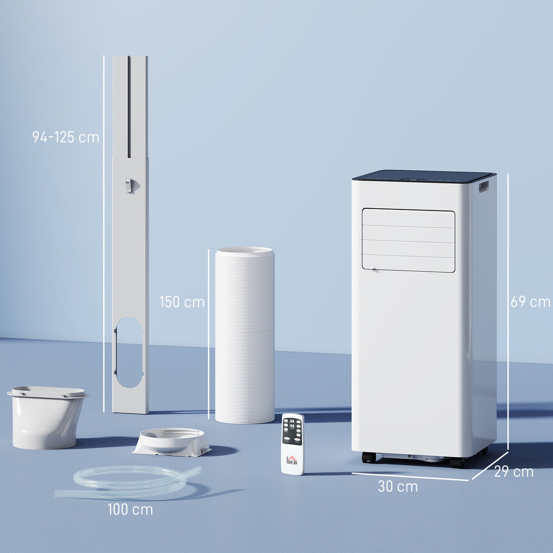 3-i-1 klimaanlæg, ventilator med LED-display, vaskbart filter, timer, hvid