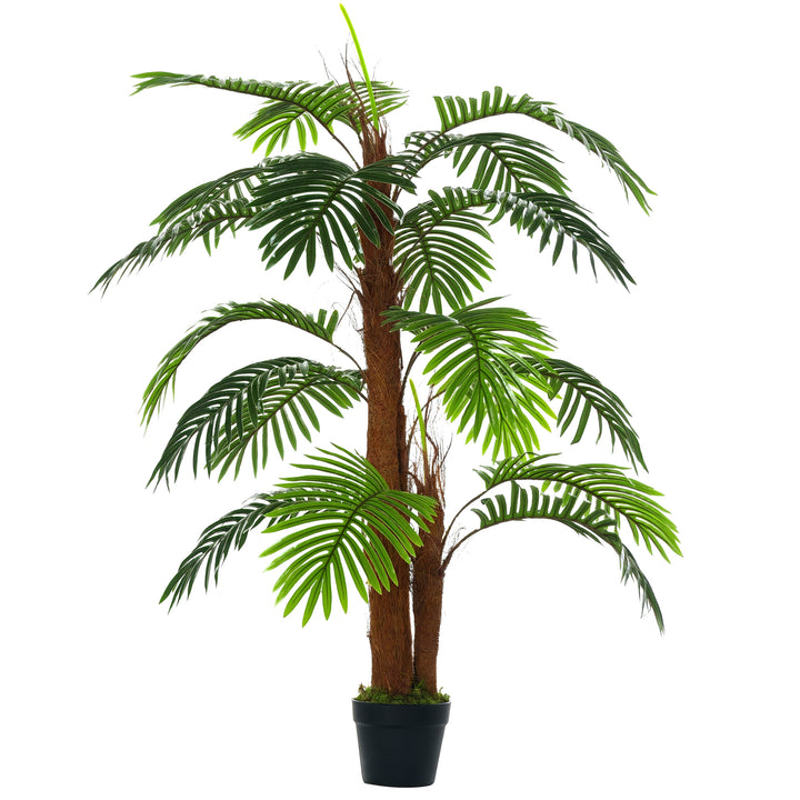 Kunstige planter 120 cm kunstig palme, kunstig palme, kunstigt træ, kunstige planter i potter, stueplante, dekorativ plante, kontorplante, plastikpotte til indendørs og udendørs brug