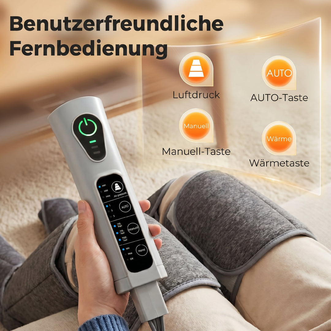 Benmassageapparat med varme- og luftkompression, 2 varmeindstillinger