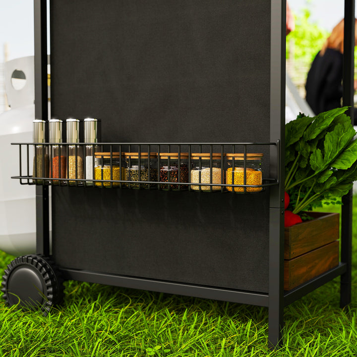 Gasgrill 7 KW grillvogn inkl. 3 brændere, sidebrænder, hjul, låg, 107 x 54 x 96 cm, sort
