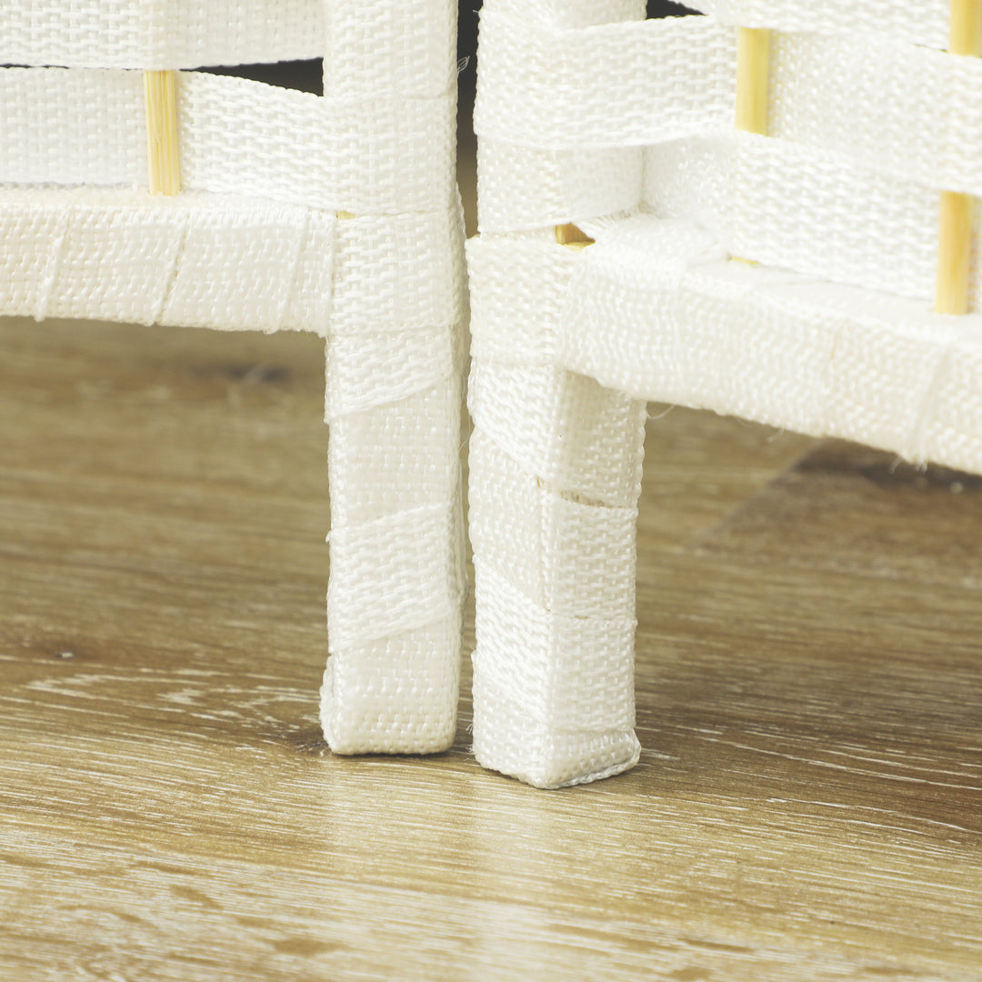 4-Panels rumdeler, foldbar skærm, skærm til stue, soveværelse, hjemmekontor, hvid