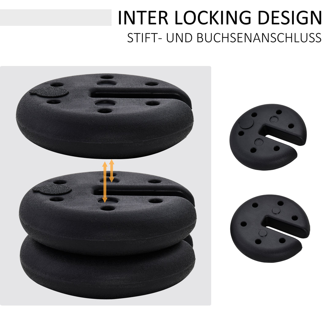 Pavilion base 4 stk. vægt partytelt pavilionvægt fyldbar op til 5 kg vægte til pavillon vægte til pavilloner 25 x 6 cm sort