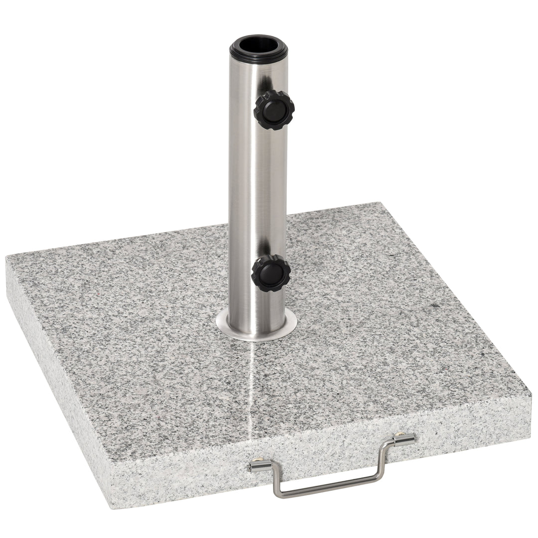 Parasolfod i rustfrit stål med håndtag, halvrund, paraplyholder, paraplyvægt til parasoller Ø3,8-Ø4,8 cm, til altan, terrasse, have, grå