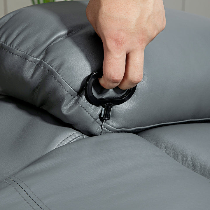 Massagestol, gynge- og lænefunktion, drejelig, op til 150 kg, kunstlæder, grå