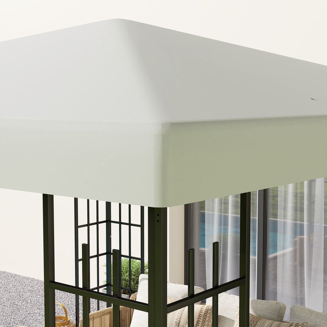 3 X 3m reservepavillonpresenning til havepavillon med vandafløbshuller upf30+ lysegrå