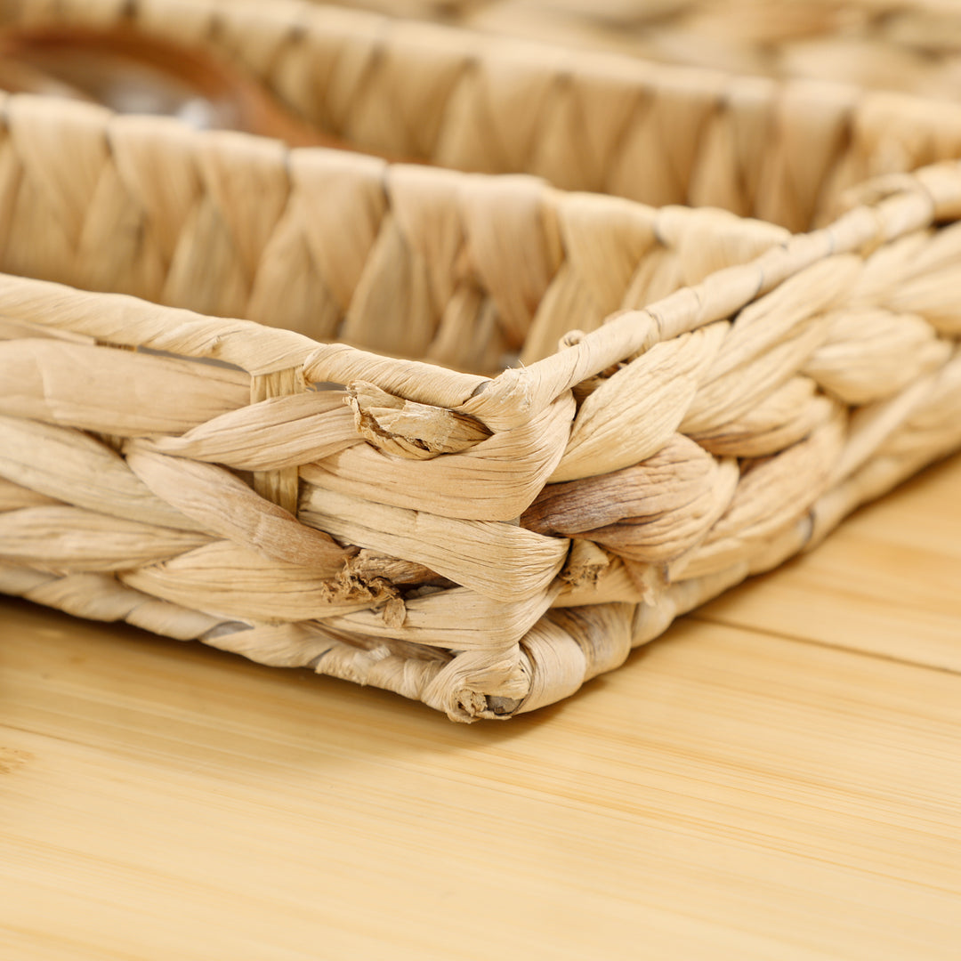 Sæt med 2 opbevaringskurve med rum til organisering af ting, til stue, køkken, soveværelse