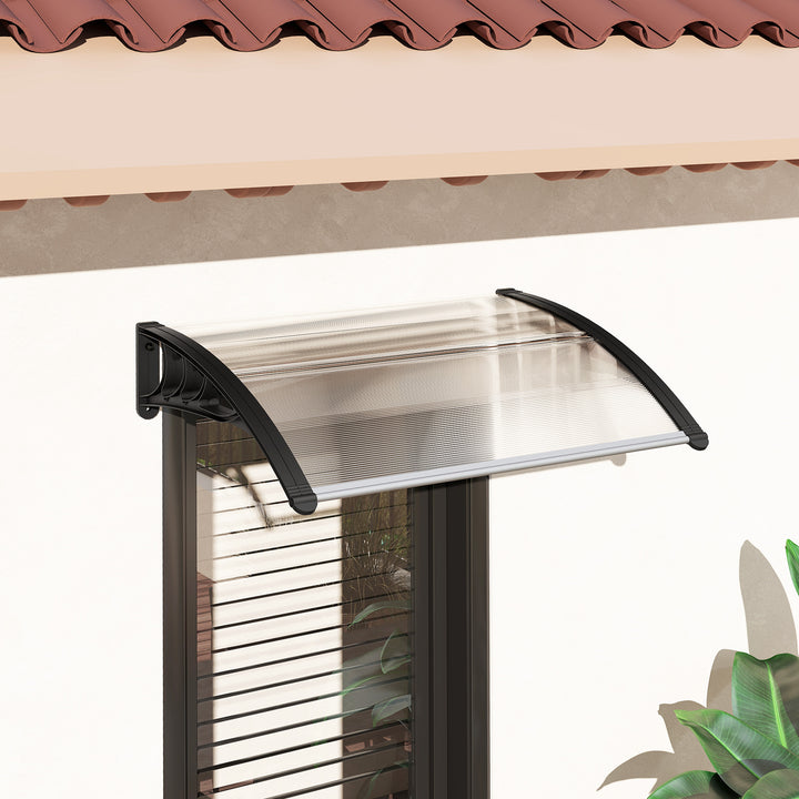 Baldakin til hoveddør 100 x 75 cm hult baldakin tagdækning polycarbonat transparent