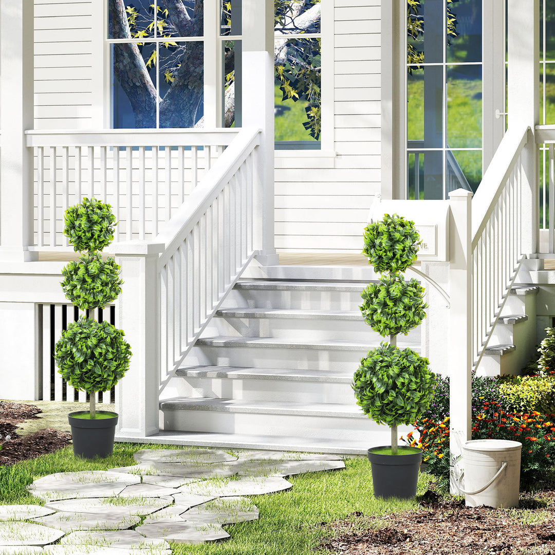 Kunstige planter i potte, plastblade, flocket jord, grøn