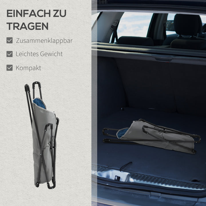 Campingstol, foldbar, letvægts, stålramme, skridsikre fødder, blå, 88 x 74 x 84 cm