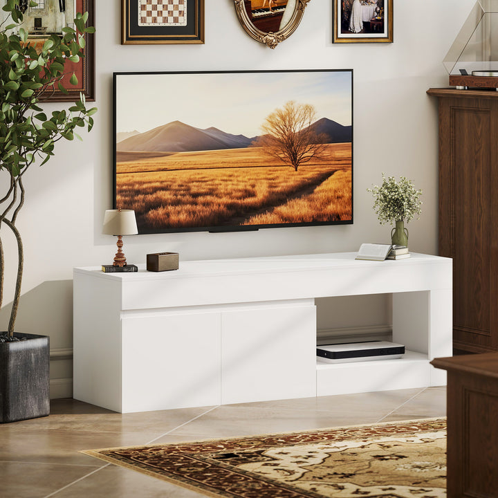 TV-skab med 2 låger, soft-close-funktion, hvid, 140 x 40 x 48 cm