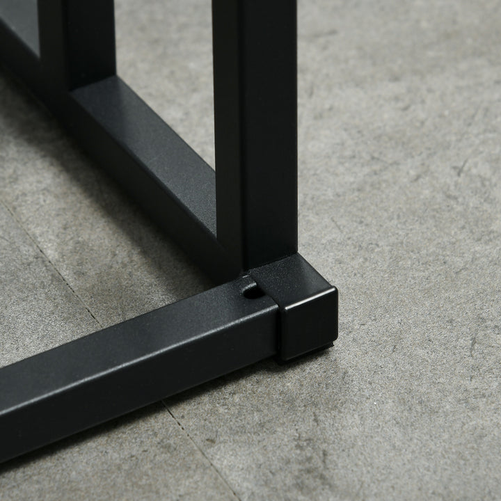 Håndklædeholder med 3 håndklædestænger, industrielt design, bambus, 45 x 22,5 x 86 cm, sort + naturfarvet