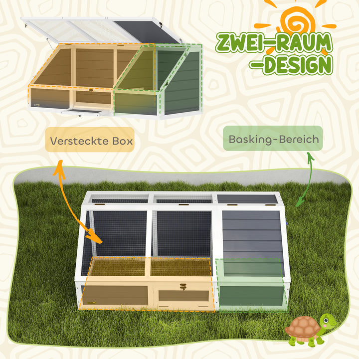 Skildpaddekasse, udendørs skildpaddeindhegning, bundløst design, nem at åbne, skildpaddehus, lysegrå