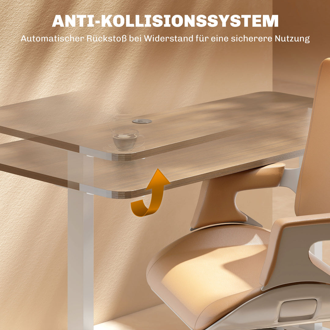 Elektrisk skrivebordsstel, højdejusterbart, med hukommelsesfunktion, stål, hvid