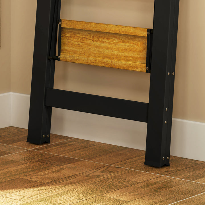 2-Trins metalstige med skridsikker platform, sort