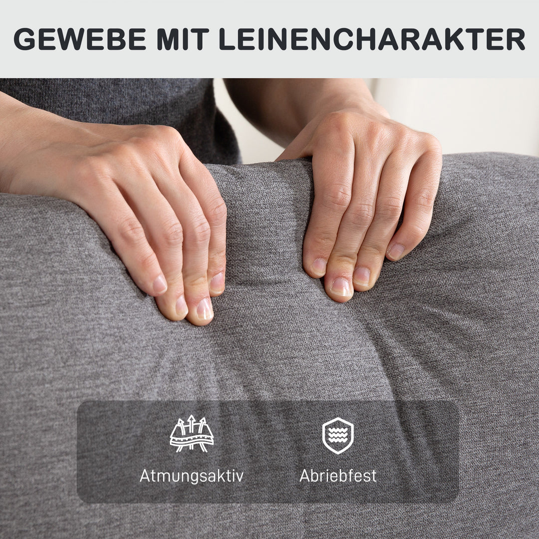 Justerbar lænestol med fodstøtte, moderne polstret stol, mørkegrå