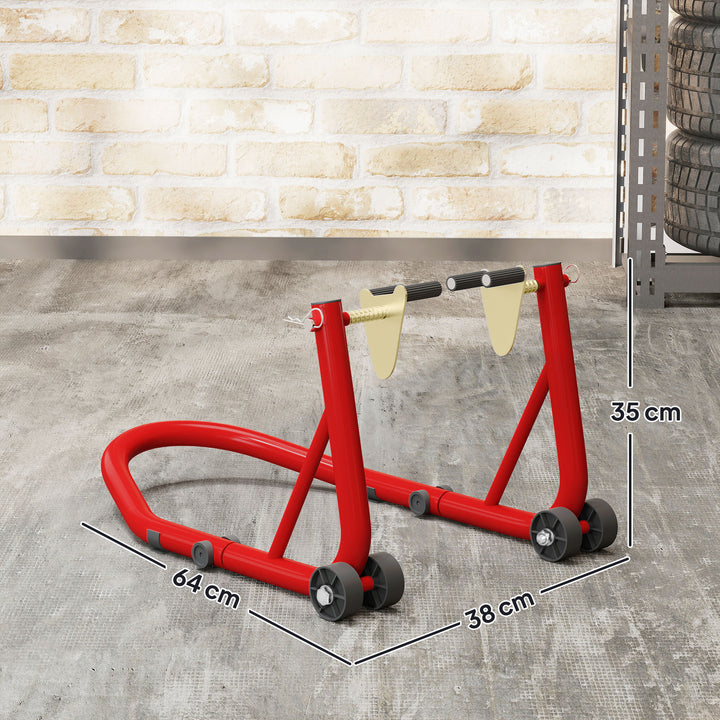 Motorcykel stander sæt for/bag montering stander motorcykel donkraft op til 544 kg stål rød