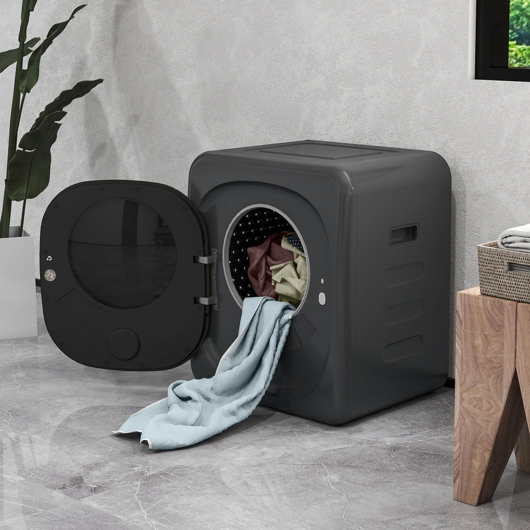 Tørretumbler med uv-desinfektion, kompakt design, 4 kg kapacitet, rustfrit stål, grå