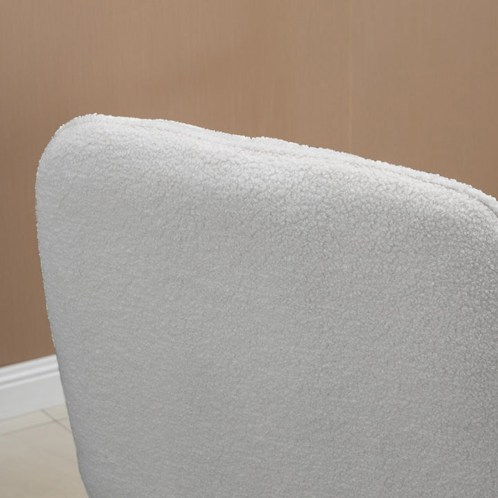 Gyngestol moderne design gyngestol, sherpa fleece, quiltet, 63 cm x 95 cm x 97 cm natur + grå