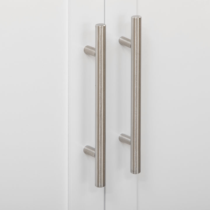 Køkkenvogn serveringsvogn køkkenø, 1 krydderirist, 1 viskestykketørrer, 109 cm x 40 cm x 89 cm, hvid