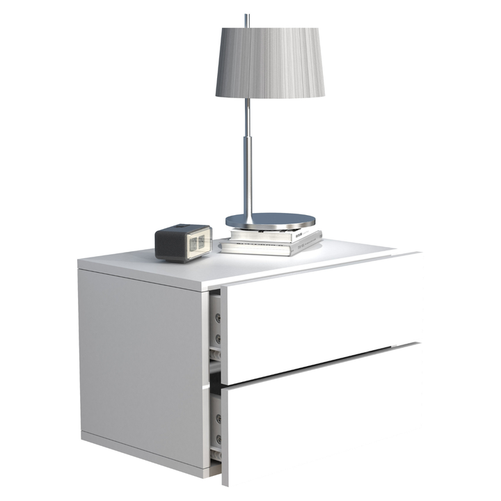 Vægbord / natbord / sengebord, 30 x 45 x 32 cm, hvid