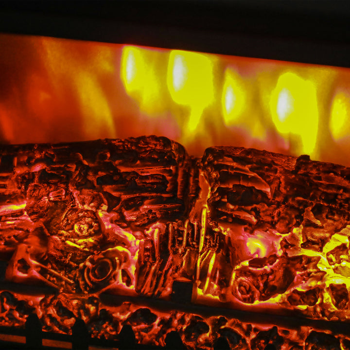 Elektrisk pejs med realistisk brandeffekt, overophedningsbeskyttelse og lav støj, 1800w, sort