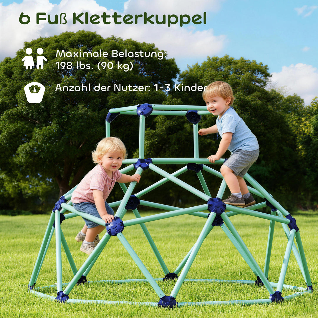Klatrekuppel Ø182,5 cm UV-bestandig, vandtæt klatrekuppel til børn op til 90 kg, til 3-8 år, plastik, blå