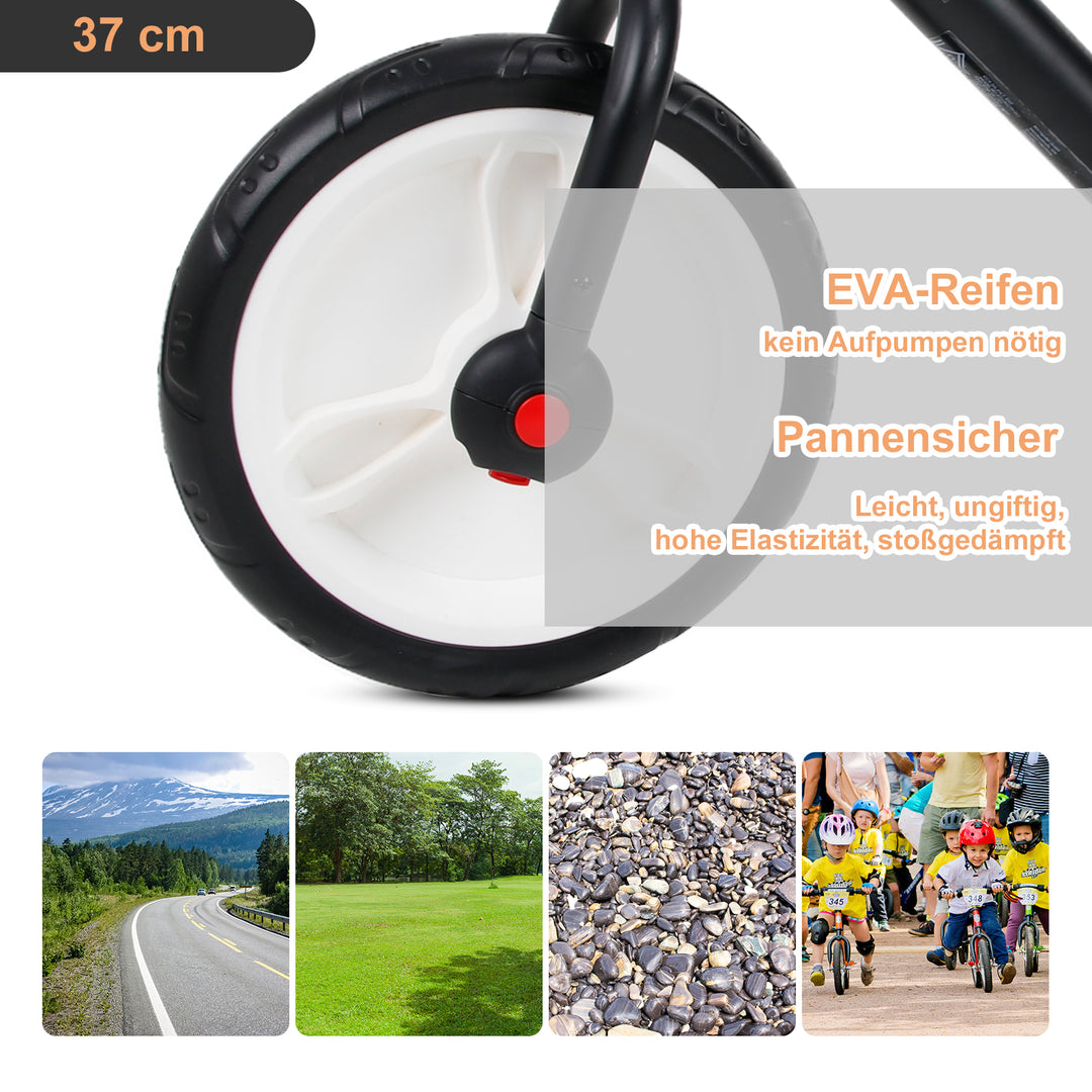 Børnebalancecykel, lærecykel, børnecykel, 2-i-1, børnecykel med støttehjul og pedaler, 2-5 år, sædehøjdejusterbar, pp, sort, 85 x b36 x h54 cm