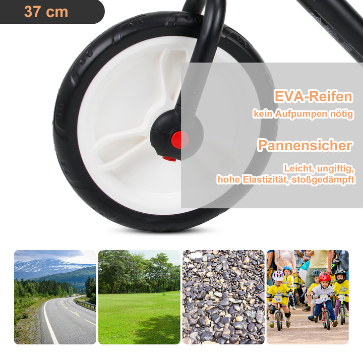 Børnebalancecykel, lærecykel, børnecykel, 2-i-1, børnecykel med støttehjul og pedaler, 2-5 år, sædehøjdejusterbar, pp, sort, 85 x b36 x h54 cm