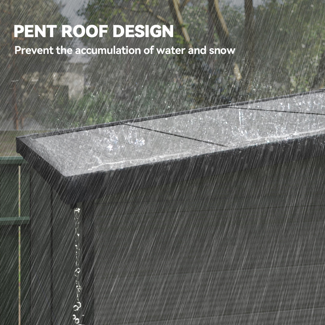 1,9 X 1,9 m haveskur, redskabsskur i plastik, aflåselige døre, 2 ventilationsåbninger, lysegrå