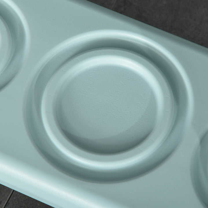 Learning tower trappeskammel stående med 2 trin pyramidestruktur sikkerhed badeværelse soveværelse køkken blå+grå til 2-5 år hdpe pp 43,5 x 38,5 x 61 cm