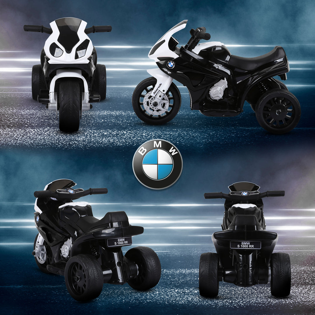 Elektrisk børnemotorcykel bmw s1000rr elmotorcykel med musik, forlygter, børns elmotorcykel til børn fra 18-36 måneder sort