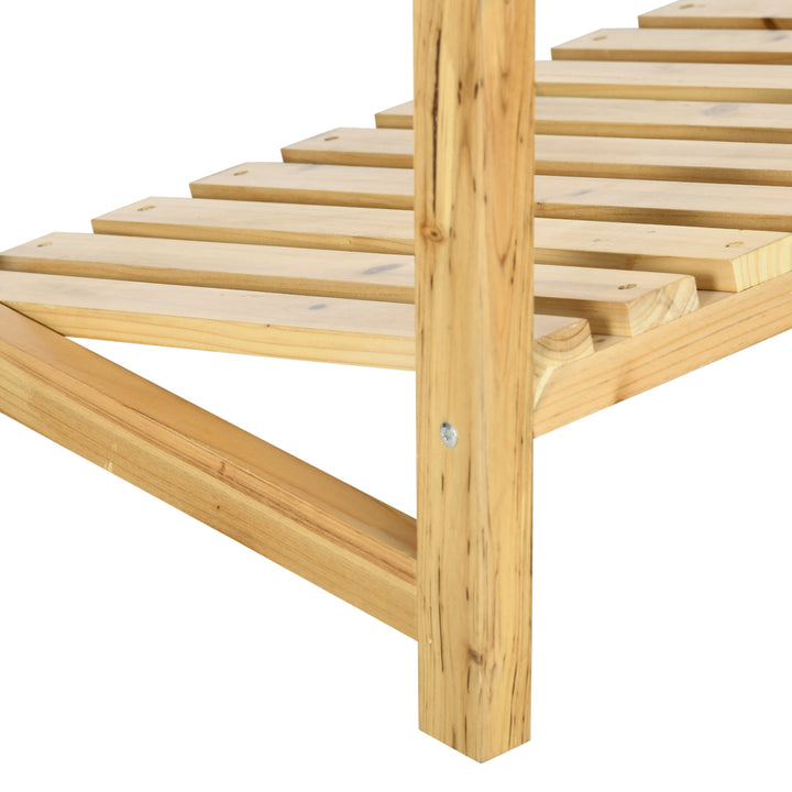 Hylde til drikkekasser, kassestativ til op til 4 kasser, naturtræ, 2 niveauer 74 x 45 x 111 cm