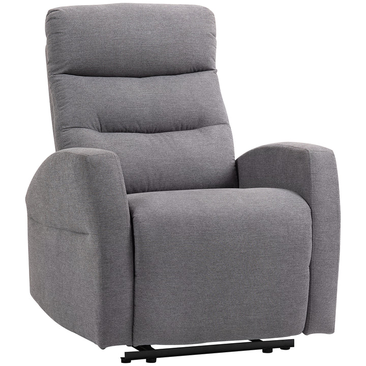 Justerbar lænestol med fodstøtte, moderne polstret stol, mørkegrå