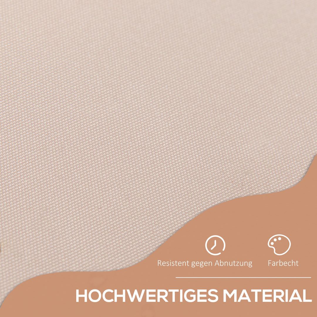 Klemmemarkise med håndsving, højdejusterbar, leddelt armmarkise, smudsafvisende, vejrbestandig, balkonmarkise 150 cm bred, terrassemarkise til terrasse, balkon, veranda, cremehvid