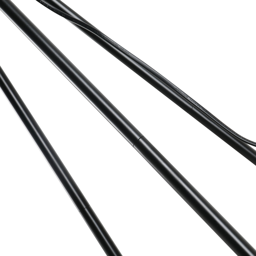 Gulvlampe e27, stål+polyester, 37x37x152cm (sort+hvid)