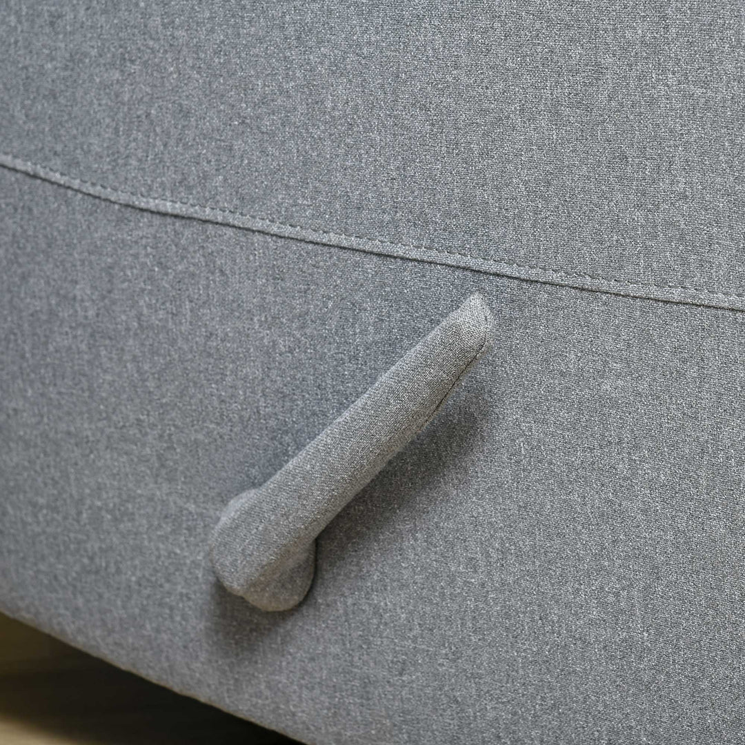 Manuel tv-lænestol med lænefunktion, linnedlook, tv-stol med sidehåndtag, fodstøtte, lasteevne op til 150 kg, til stue, lysegrå