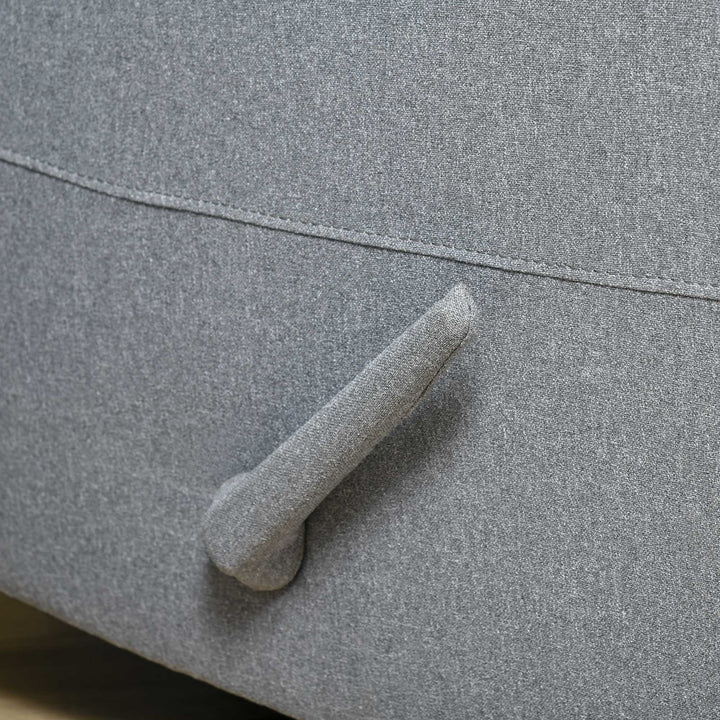 Manuel tv-lænestol med lænefunktion, linnedlook, tv-stol med sidehåndtag, fodstøtte, lasteevne op til 150 kg, til stue, lysegrå