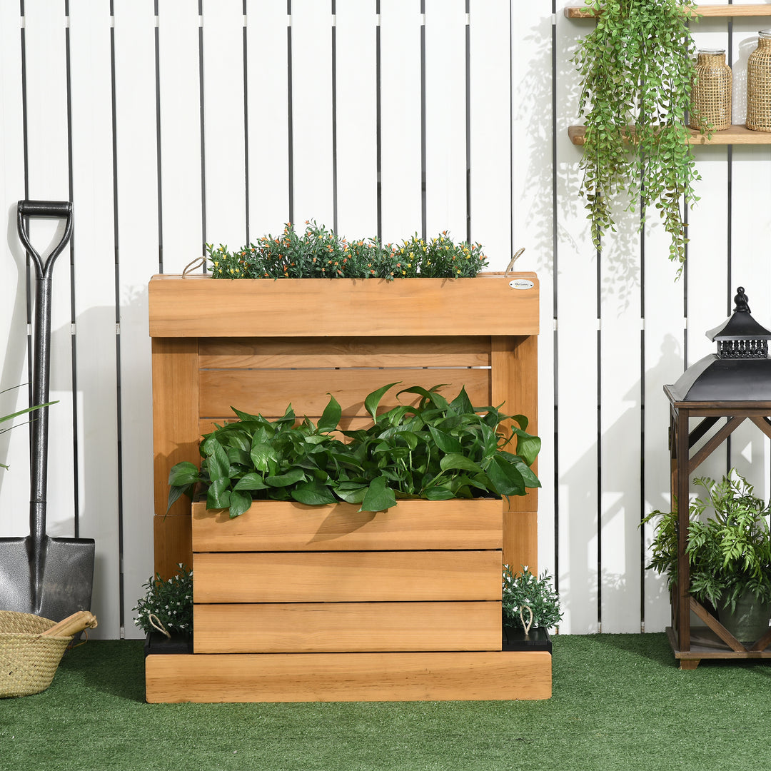 Højbed med 4 plantekasser, selvvandingssystem, fleecefor, vejrbestandig, 79,5 cm x 49,5 cm x 80 cm