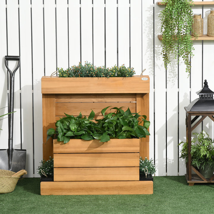 Højbed med 4 plantekasser, selvvandingssystem, fleecefor, vejrbestandig, 79,5 cm x 49,5 cm x 80 cm