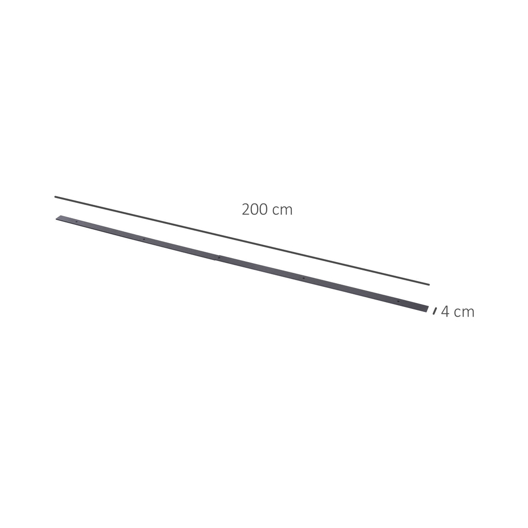 Glideskinnesæt til skydedøre, metal, 2 m, maks. 100 kg lasteevne, brun