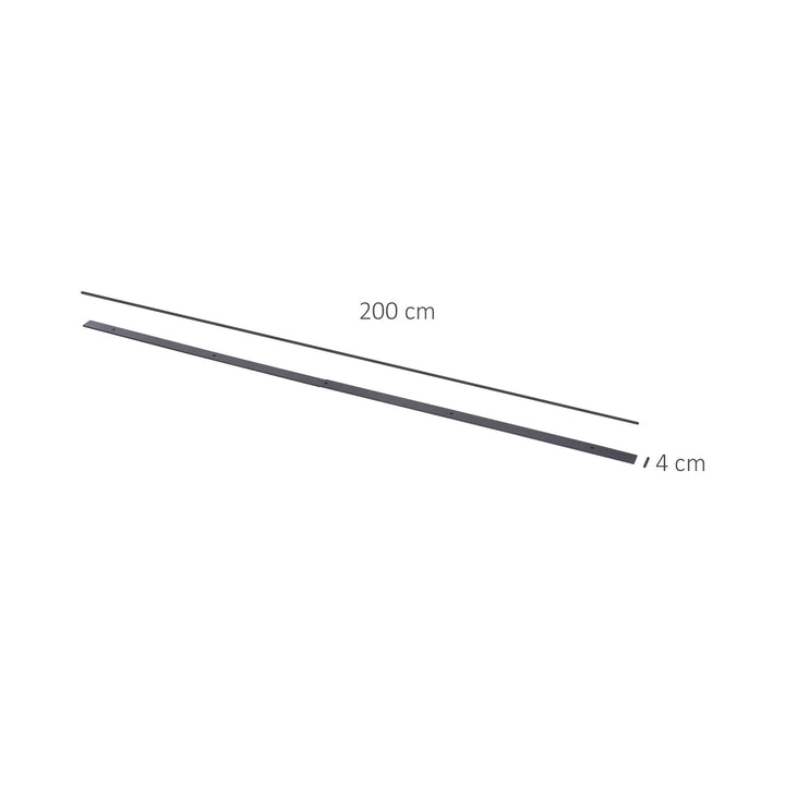 Glideskinnesæt til skydedøre, metal, 2 m, maks. 100 kg lasteevne, brun