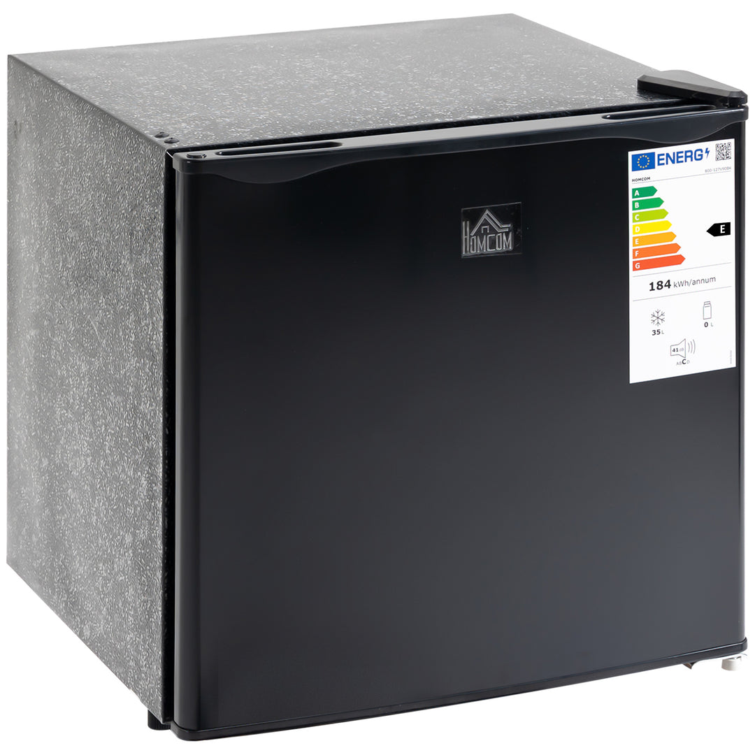 Minifryser 35 L, elektrisk, fritstående, 45 W, minifryser/minikøleskab, 41 dB, -14 til -24 ℃, 5-trins temperaturkontrol, 47 x 44,2 x 48,8 cm, sort
