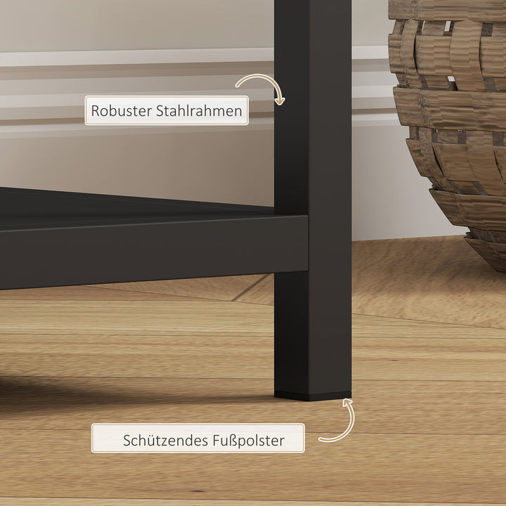 Konsolbord, 4 niveauer, stålstel, til entré, stue, sort